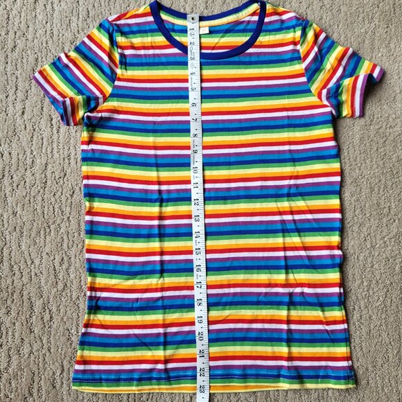 Women’s Multi-Color Striped Short Sleeve Shirt – Size S – NWOT - Picture 5 of 10